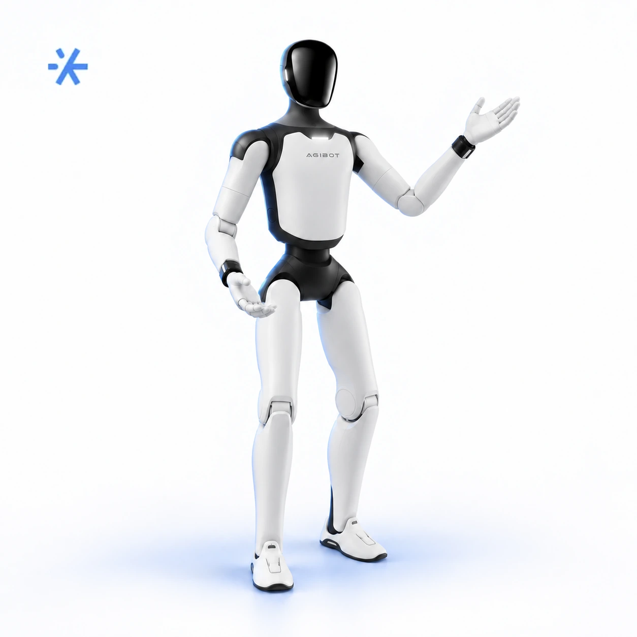 Робот-гуманоид Agibot A3 Ultra в полный рост на белом фоне