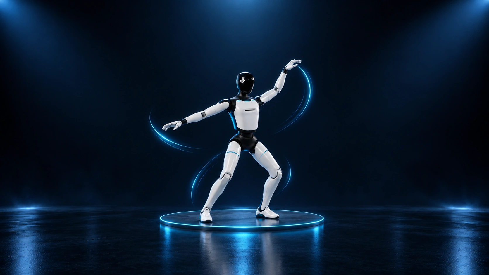 Робот-гуманоид Agibot A3 Ultra в динамичной танцевальной позе