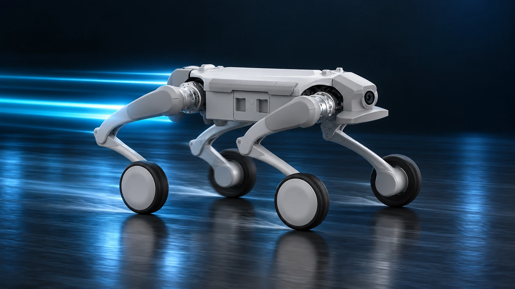 Inchbot L1-W EDU на скорости — колёсно-шагающий робот в движении
