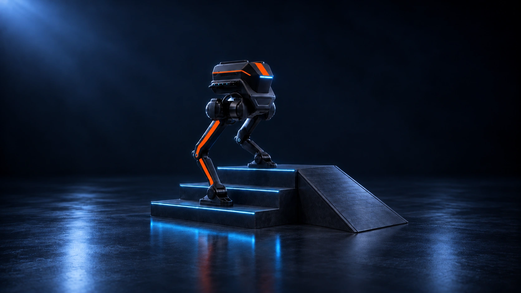 Робот Tron поднимается по ступеням