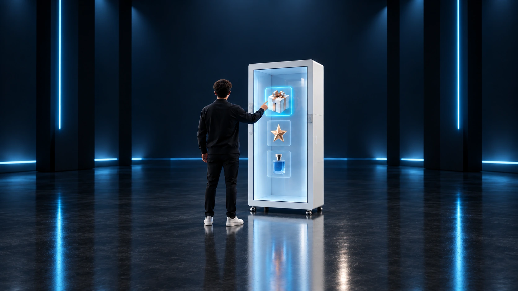 Интерактивная механика на экране витрины UV-BOX