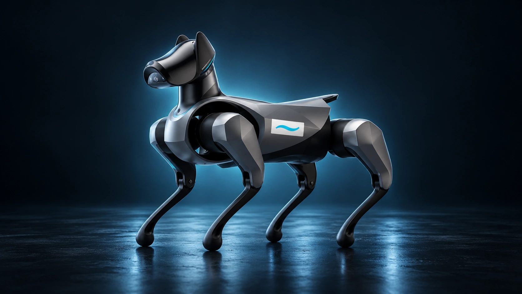 Робот-собака Xiaomi CyberDog 2 с фирменной наклейкой на корпусе