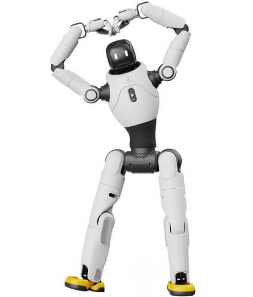 Робот-гуманоид Agibot X2 Ultra показывает руками сердечко